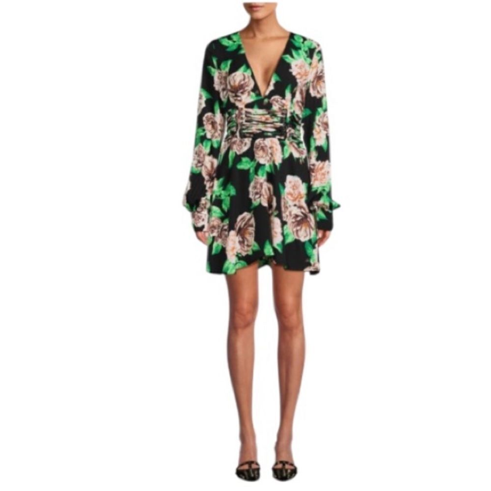 AFRM Nami Floral Corset Tie Mini Dress